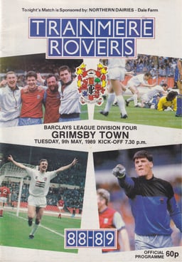 Tranmere Rovers v Grimsby Town Match Programme 1989-05-09